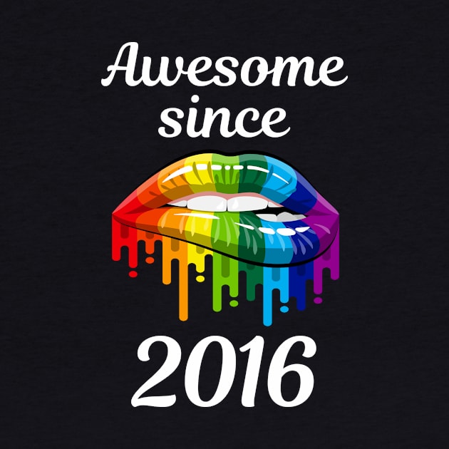 Rainbow Lips Year 2016 LGBT Pride Gay Lesbian Colorful Hippie Hippy Style by rosenbaumquinton52